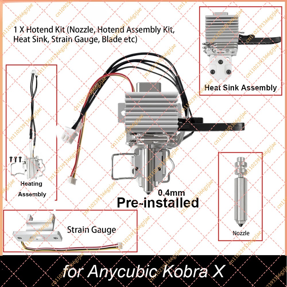 Hotend 0.4Mm - Anycubic Kobra X용 0.4mm 사전 설치된