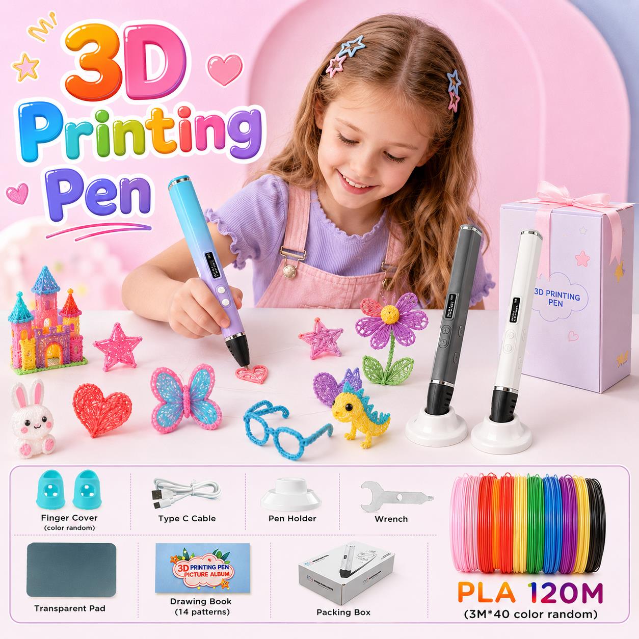 Pla Filament - 3D 프린팅 펜 어린이용 C타입 충전