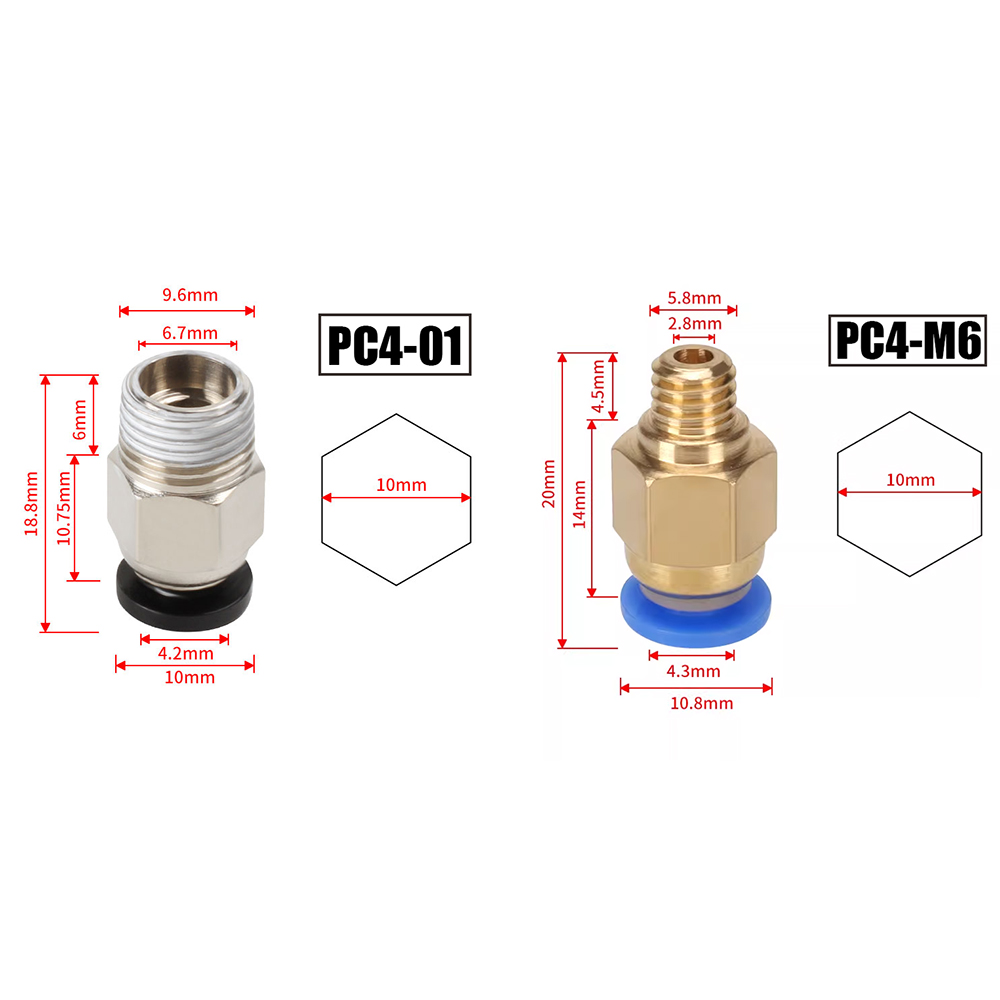 10 개/몫 PC4-M10 3D 프린터 부품 용 공압  - Bowden Tube 리뷰 및 가격