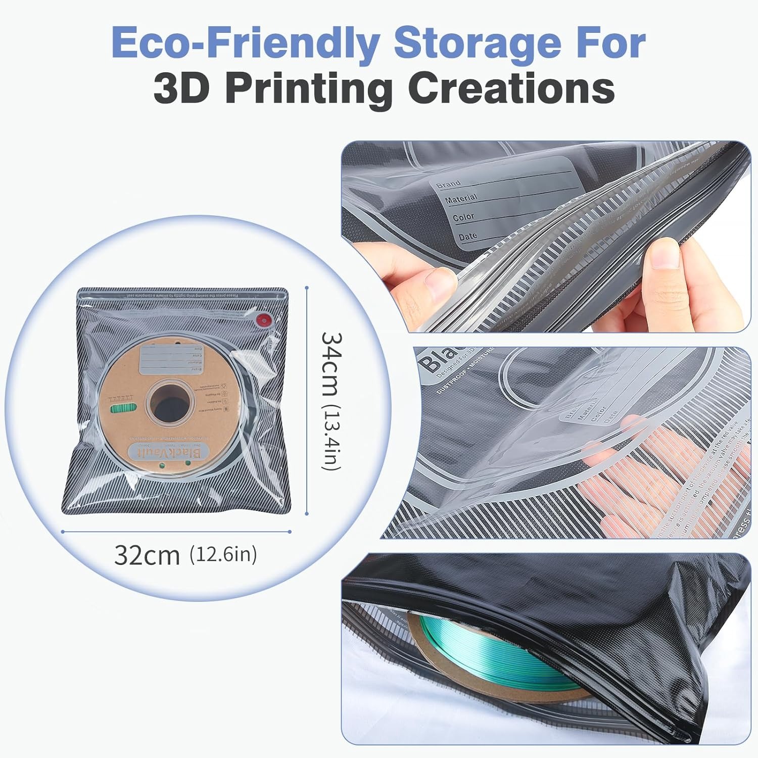 3D 필라멘트 가방 검정색 필라멘트 보관 가방 PLA  - Petg Filament 리뷰 및 가격