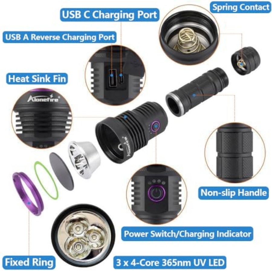 SV43 36W 365nm UV 손전등 USB C 충전 - Uv Resin 리뷰 및 가격